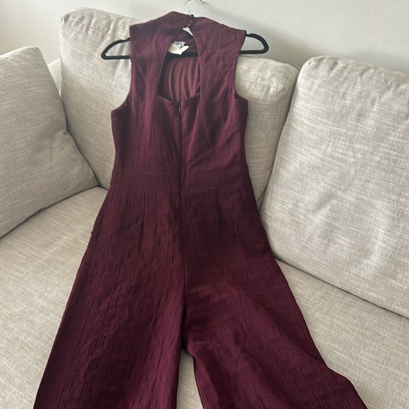 Brand new plum jumpsuit. Cute cutout in the back. Small. With tag. Sleeveless - Picture 4 of 5